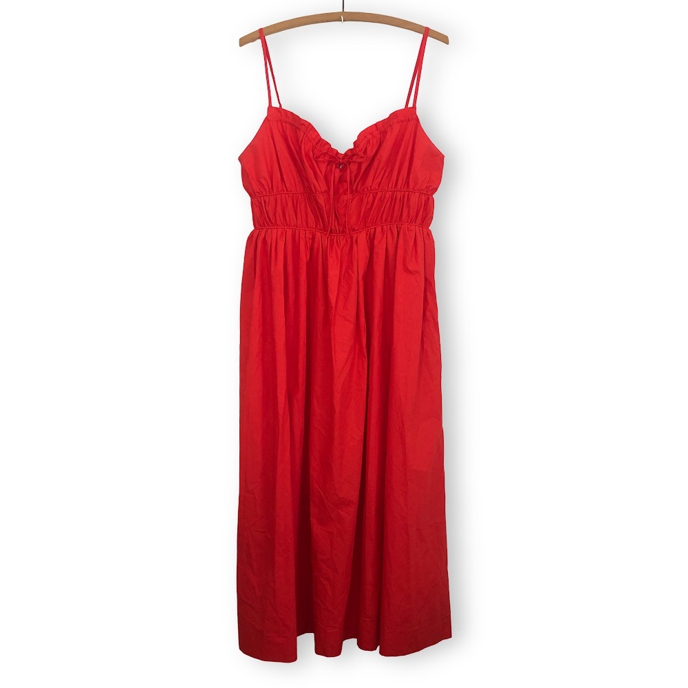 Red Spaghetti Strap Summer Dress